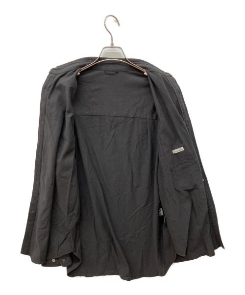 STEVEN ALAN（スティーブンアラン）STEVEN ALAN (スティーブンアラン) ピンストライプ ネル レギュラーカラー シャツ ‐LOOSE ブラック サイズ:Ｓの古着・服飾アイテム