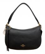 COACHコーチ）の古着「サットン クロスボディポリッシュドペブルレザー ショルダーバッグ」｜ブラック