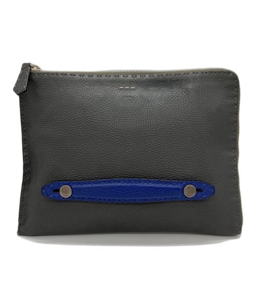 FENDI（フェンディ）FENDI (フェンディ) セレリア クラッチバッグ / セカンドバッグ グレーの古着・服飾アイテム