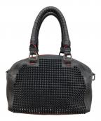 Christian Louboutinクリスチャン・ルブタン）の古着「パネトーネ スモール スパイクスタッズハンドバッグ」｜ブラック