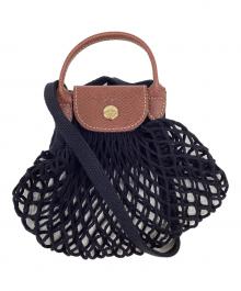 LONGCHAMP（ロンシャン）の古着「ネットミニバッグ」｜ブラック