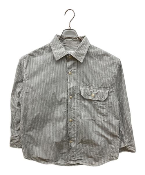 MHL（エムエイチエル）MHL (エムエイチエル) PYJAMA STRIPE COTTON　ストライプシャツ グレー サイズ:Ｓの古着・服飾アイテム