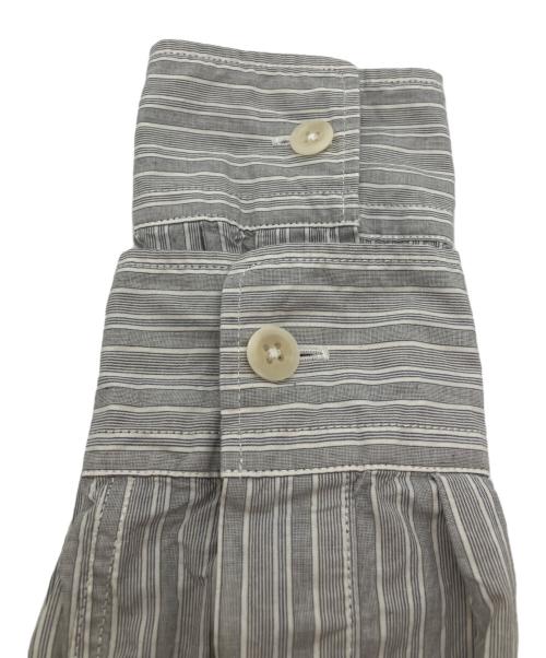 MHL（エムエイチエル）MHL (エムエイチエル) PYJAMA STRIPE COTTON　ストライプシャツ グレー サイズ:Ｓの古着・服飾アイテム