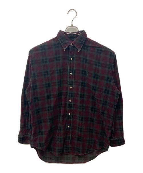 POLO RALPH LAUREN（ポロ・ラルフローレン）POLO RALPH LAUREN (ポロ・ラルフローレン) コーデュロイチェックシャツ ボルドー サイズ:Mの古着・服飾アイテム