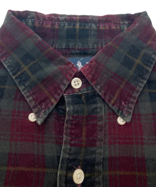 POLO RALPH LAUREN（ポロ・ラルフローレン）POLO RALPH LAUREN (ポロ・ラルフローレン) コーデュロイチェックシャツ ボルドー サイズ:Mの古着・服飾アイテム