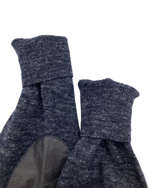 Maison Margiela（メゾンマルジェラ）Maison Margiela (メゾンマルジェラ) レザーエルボーパッチクルーネックニット ネイビー サイズ:Ｓの古着・服飾アイテム
