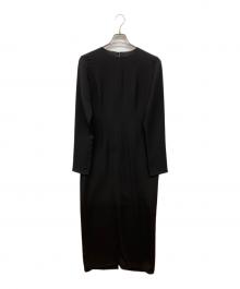 anuke（アンヌーク）の古着「Backopen Georgette Onepiece　バックオープン・ジョーゼット・ワンピース」｜ブラック