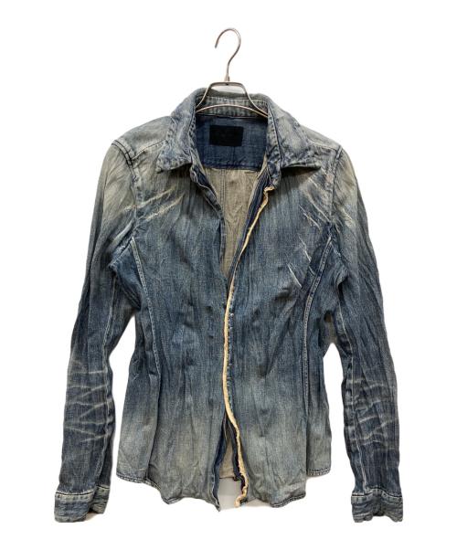 Junhashimoto（ジュンハシモト）Junhashimoto (ジュンハシモト) WRINKLE DENIM SHIRT インディゴ サイズ:4の古着・服飾アイテム