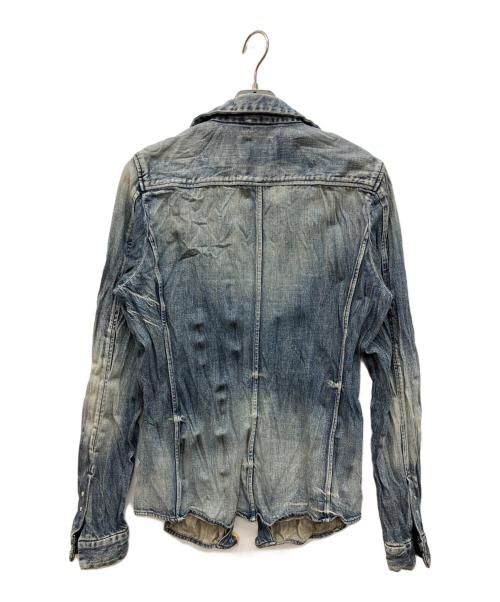 Junhashimoto（ジュンハシモト）Junhashimoto (ジュンハシモト) WRINKLE DENIM SHIRT インディゴ サイズ:4の古着・服飾アイテム
