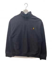 CarHartt（カーハート）の古着「ハーフジップ アメリカンスクリプト スウェット」｜ブラック