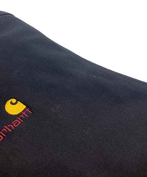 CarHartt（カーハート）CarHartt (カーハート) ハーフジップ アメリカンスクリプト スウェット ブラック サイズ:XLの古着・服飾アイテム