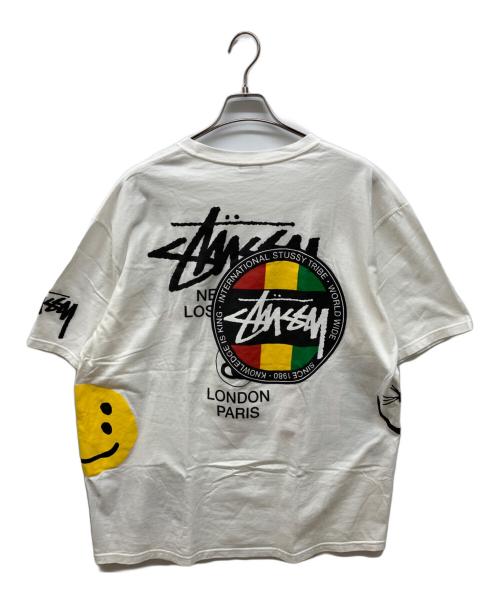 stussy（ステューシー）stussy (ステューシー) プリントTシャツ ホワイト サイズ:XLの古着・服飾アイテム