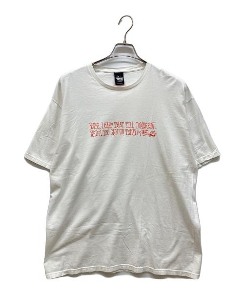stussy（ステューシー）stussy (ステューシー) プリントTシャツ ホワイト サイズ:ＸＬの古着・服飾アイテム