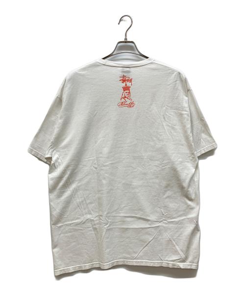 stussy（ステューシー）stussy (ステューシー) プリントTシャツ ホワイト サイズ:ＸＬの古着・服飾アイテム