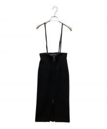 Noble（ノーブル）の古着「ショルダーサロペットフープジップスカート」｜ブラック