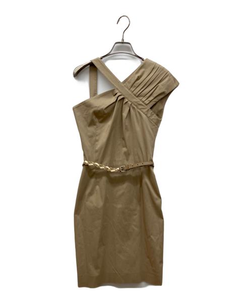 Christian Dior（クリスチャン ディオール）Christian Dior (クリスチャン ディオール) ワンショルダードレス ベージュ サイズ:36の古着・服飾アイテム