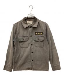 REMI RELIEF（レミレリーフ）の古着「アーミーシャツ 星スタッズ」｜ブラウン