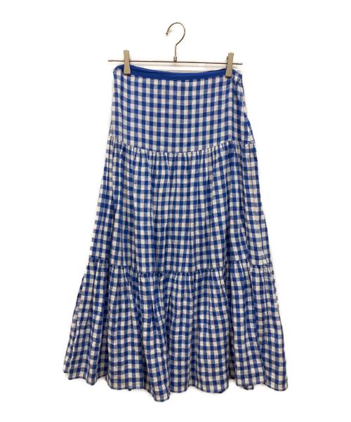 LAUREN RALPH LAUREN（ローレンラルフローレン）LAUREN RALPH LAUREN (ローレンラルフローレン) リネンスカート ブルーの古着・服飾アイテム