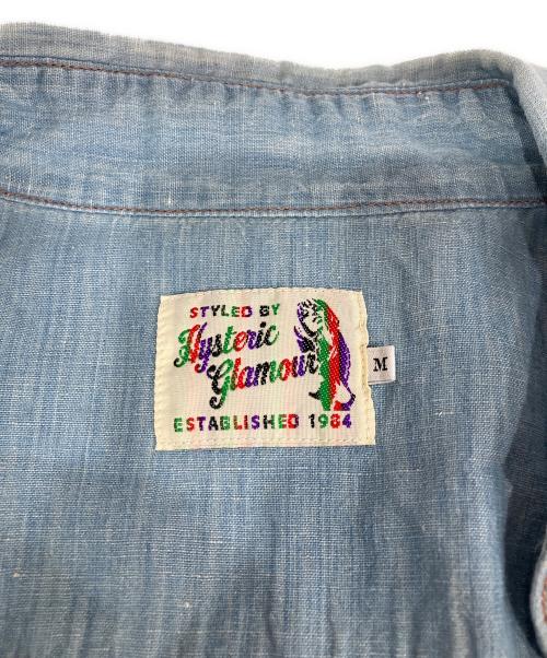 Hysteric Glamour（ヒステリックグラマー）Hysteric Glamour (ヒステリックグラマー) シャンブレーシャツ　刺繍シャツ インディゴ サイズ:Ｍの古着・服飾アイテム