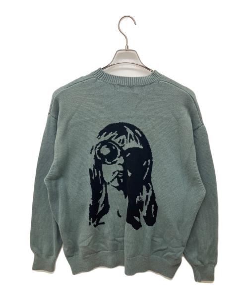 Hysteric Glamour（ヒステリックグラマー）Hysteric Glamour (ヒステリックグラマー) THE BAD GIRLS ニットセーター グリーン サイズ:XLの古着・服飾アイテム