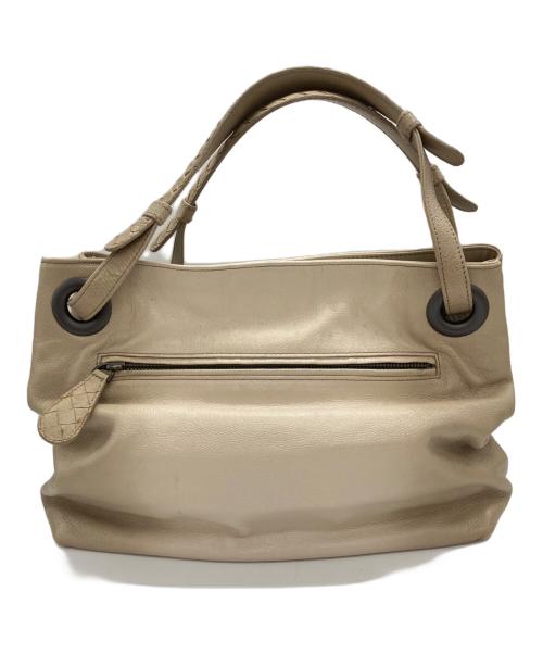 BOTTEGA VENETA（ボッテガベネタ）BOTTEGA VENETA (ボッテガベネタ) レザーハンドバッグ　ショルダーバッグ ベージュの古着・服飾アイテム