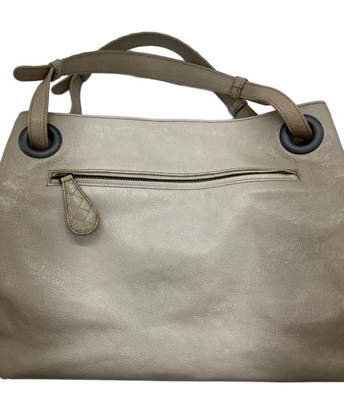 BOTTEGA VENETA（ボッテガベネタ）BOTTEGA VENETA (ボッテガベネタ) レザーハンドバッグ　ショルダーバッグ ベージュの古着・服飾アイテム