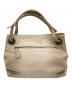 BOTTEGA VENETA（ボッテガベネタ）の古着「レザーハンドバッグ　ショルダーバッグ」｜ベージュ