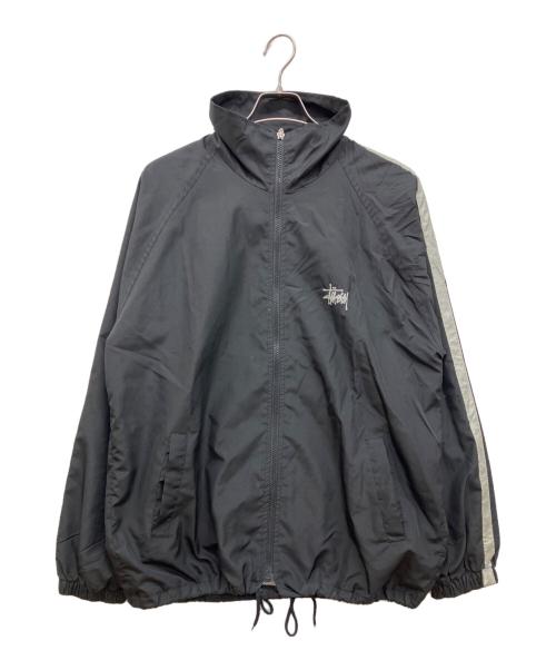 stussy（ステューシー）stussy (ステューシー) Sport Track Jacket　スポーツトラックジャケット　サイドラインナイロンジャケット　紺タグ ブラック サイズ:Lの古着・服飾アイテム