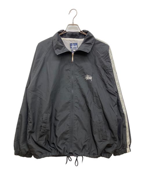 stussy（ステューシー）stussy (ステューシー) Sport Track Jacket　スポーツトラックジャケット　サイドラインナイロンジャケット　紺タグ ブラック サイズ:Lの古着・服飾アイテム