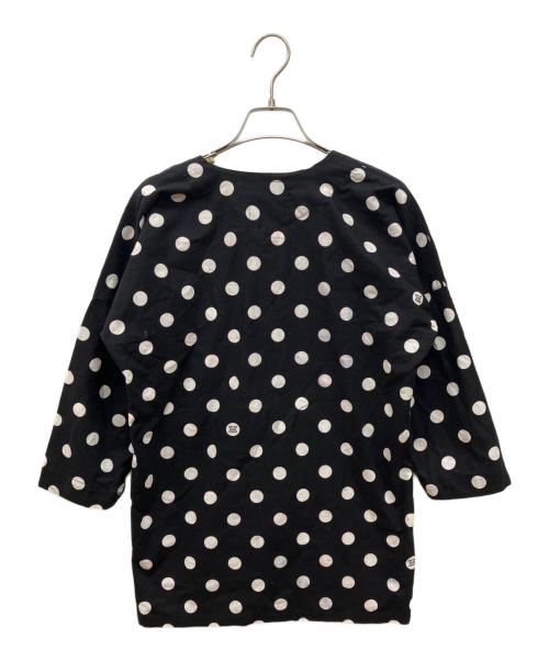 YOIYOI GION（ヨイヨイ ギオン）YOIYOI GION (ヨイヨイ ギオン) ノーカラー ドットシャツ ブラック サイズ:Ｓの古着・服飾アイテム