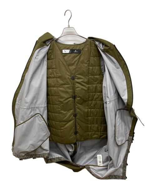 PUMA（プーマ）PUMA (プーマ) ANREALAGE (アンリアレイジ) 2WAY撥水コート　2in1 longcoat オリーブ サイズ:Mの古着・服飾アイテム