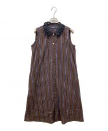 FRED PERRY（フレッドペリー）の古着「ノースリーブシャツワンピース」｜ブラウン