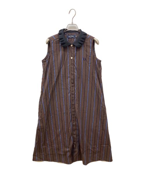 FRED PERRY（フレッドペリー）FRED PERRY (フレッドペリー) ノースリーブシャツワンピース ブラウン サイズ:Ｍの古着・服飾アイテム