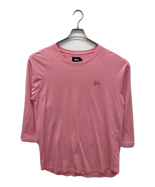 stussy（ステューシー）stussy (ステューシー) バックプリントロングスリーブカットソー ピンク サイズ:XLの古着・服飾アイテム