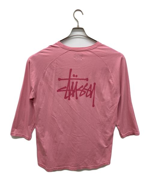stussy（ステューシー）stussy (ステューシー) バックプリントロングスリーブカットソー ピンク サイズ:XLの古着・服飾アイテム