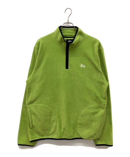stussy（ステューシー）stussy (ステューシー) ハーフジップ フリースプルオーバー グリーン サイズ:XLの古着・服飾アイテム