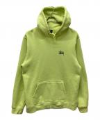 stussyステューシー）の古着「ロゴプリントスウェットパーカー」｜グリーン