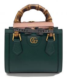 GUCCI（グッチ）の古着「ダイアナ バンブー 2WAYミニトートバッグ」｜グリーン