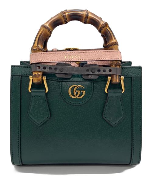 GUCCI（グッチ）GUCCI (グッチ) ダイアナ バンブー 2WAYミニトートバッグ グリーンの古着・服飾アイテム