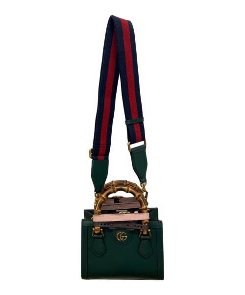 GUCCI（グッチ）GUCCI (グッチ) ダイアナ バンブー 2WAYミニトートバッグ グリーンの古着・服飾アイテム