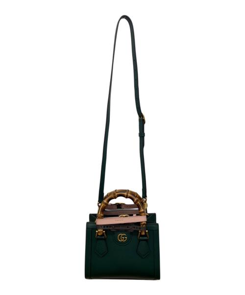 GUCCI（グッチ）GUCCI (グッチ) ダイアナ バンブー 2WAYミニトートバッグ グリーンの古着・服飾アイテム