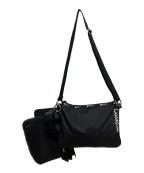 LANVIN×LeSportsacランバン×レスポートサック）の古着「ショルダーバッグ　３連ショルダーバッグ」｜ブラック