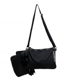 LANVIN×LeSportsac（ランバン×レスポートサック）の古着「ショルダーバッグ　３連ショルダーバッグ」｜ブラック