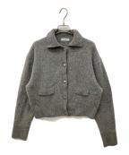 green label relaxingグリーンレーベルリラクシング）の古着「ヘアリー ニット ポロカーデイガン」｜グレー