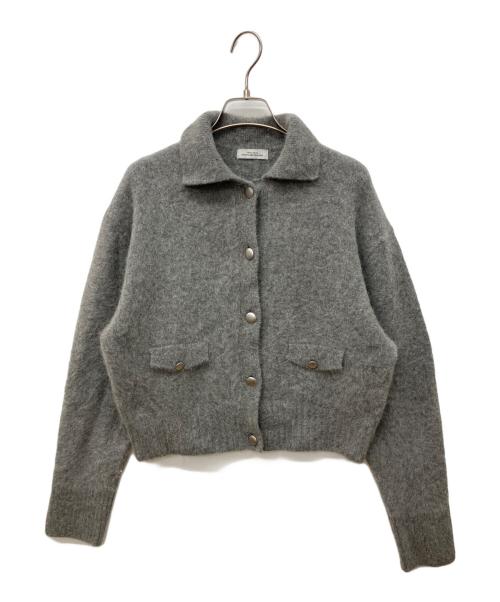 green label relaxing（グリーンレーベルリラクシング）green label relaxing (グリーンレーベルリラクシング) ヘアリー ニット ポロカーデイガン グレー サイズ:Freeの古着・服飾アイテム