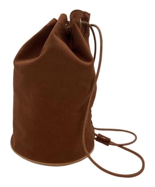 HERMES（エルメス）HERMES (エルメス) ショルダーバッグ　巾着型バッグ　ドロストショルダーバッグ ブラウンの古着・服飾アイテム
