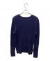 LAUREN RALPH LAUREN (ローレン ラルフ ローレン) ボタントリム ケーブルニット コットン セーター ネイビー サイズ:Ｌ：8000円