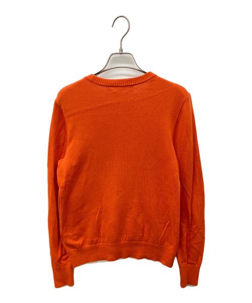 LAUREN RALPH LAUREN（ローレン ラルフ ローレン）LAUREN RALPH LAUREN (ローレン ラルフ ローレン) ベルティングモチーフコットンブレンドセーター オレンジ サイズ:Ｍの古着・服飾アイテム