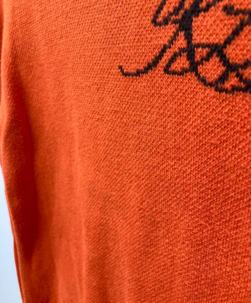 LAUREN RALPH LAUREN（ローレン ラルフ ローレン）LAUREN RALPH LAUREN (ローレン ラルフ ローレン) ベルティングモチーフコットンブレンドセーター オレンジ サイズ:Ｍの古着・服飾アイテム