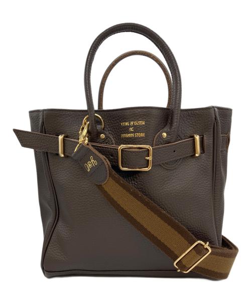 YOUNG & OLSEN The DRYGOODS STORE（ヤングアンドオルセン ザ ドライグッズストア）YOUNG & OLSEN The DRYGOODS STORE (ヤングアンドオルセン ザ ドライグッズストア) FRAMeWORK (フレームワーク) 別注ストラップ付きベルトバック ブラウンの古着・服飾アイテム